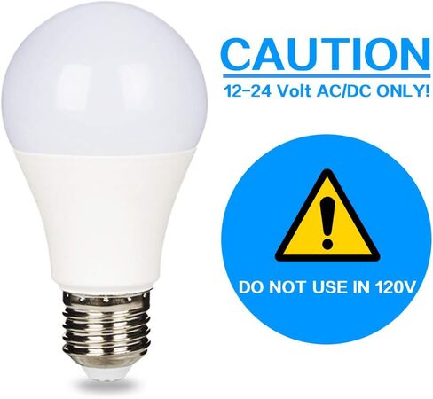 Haian Support Efficient 12V LED Bulb 6W 600Lm - E26/E27 Base - 12-24V AC/DC - 4 Pack - Ideal for Off-Grid Solar Battery Systems, RVs, Marine Lighting - Energy Saving 60W Equivalent - Warm White 2700K in Saudi Arabia