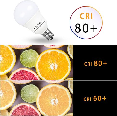 FAGUANGAO E17 Intermediate Base LED G14 Bulbs, 6W 60W Equivalent, 5000K Daylight, 600LM,Globe Light Bulbs for Ceiling Fan, Chandelier Lighting, Not Dimmable, Pack of 4 in Kuwait