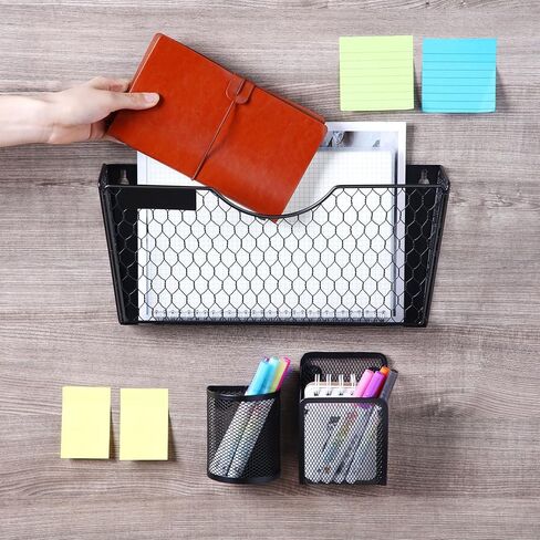 2 حزمة حامل الملفات المغناطيسي لخزائن الملفات 1-الطبقة مع 4 حزمة حامل قلم رصاص مغناطيسي ورقة وثيقة مجلة منظم لا الحفر لخزانة ملحق مكتب خزانة الثلاجة السبورة البيضاء in Kuwait