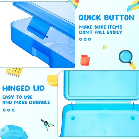 Zhehao 20 قطعة من صندوق أقلام الرصاص البلاستيكي الشفاف للأطفال متعدد الأغراض صندوق أقلام رصاص ملون من البلاستيك الصلب صندوق تخزين اللوازم المكتبية صندوق تخزين أقلام الرصاص (أبيض) in Kuwait