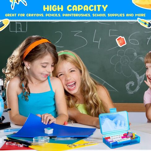 Zhehao 20 قطعة من صندوق أقلام الرصاص البلاستيكي الشفاف للأطفال متعدد الأغراض صندوق أقلام رصاص ملون من البلاستيك الصلب صندوق تخزين اللوازم المكتبية صندوق تخزين أقلام الرصاص (أبيض) in Kuwait