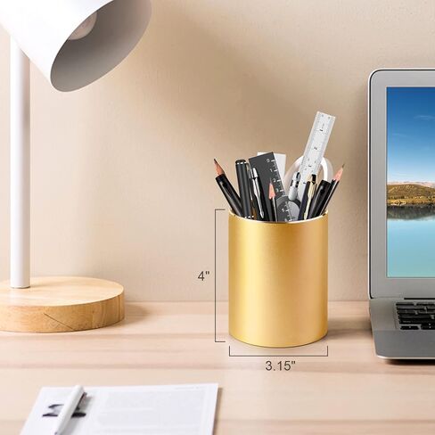 حامل أقلام حامل أقلام للمكتب، حامل معدني لأكواب القلم وحامل فرشاة المكياج، منظم أقلام سطح المكتب وكوب أقلام الرصاص لملحقات مكتب المكتب، أسود 3.15 × 4.0 بوصة in Kuwait