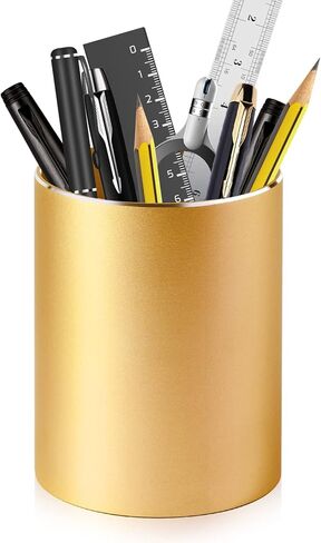 حامل أقلام حامل أقلام للمكتب، حامل معدني لأكواب القلم وحامل فرشاة المكياج، منظم أقلام سطح المكتب وكوب أقلام الرصاص لملحقات مكتب المكتب، أسود 3.15 × 4.0 بوصة in Kuwait