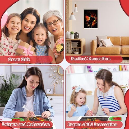 مجموعات الطلاء الماسي من DOMROM Bear للبالغين، مجموعات فنية ماسية ثلاثية الأبعاد DIY، فنون وحرف كريستالية دائرية كاملة، طقم رسم فني لأحجار الكريمة الكرتونية لديكور جدار المنزل (12 × 16 بوصة) in Kuwait