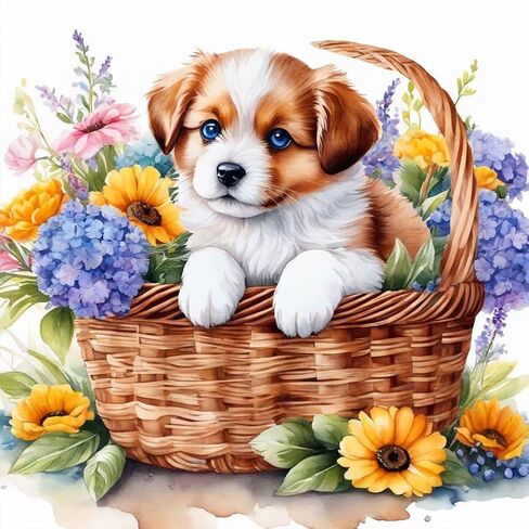 Acudotr Diamond Painting Kits for Adults, 5D DIY Diamond Art Kits for Beginners, Full Drill Diamond Painting Kits for Home Wall Decor, Dog, 12x12 Inch in Saudi Arabia