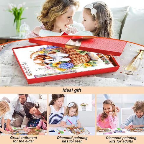 Acudotr Diamond Painting Kits for Adults, 5D DIY Diamond Art Kits for Beginners, Full Drill Diamond Painting Kits for Home Wall Decor, Dog, 12x12 Inch in Saudi Arabia