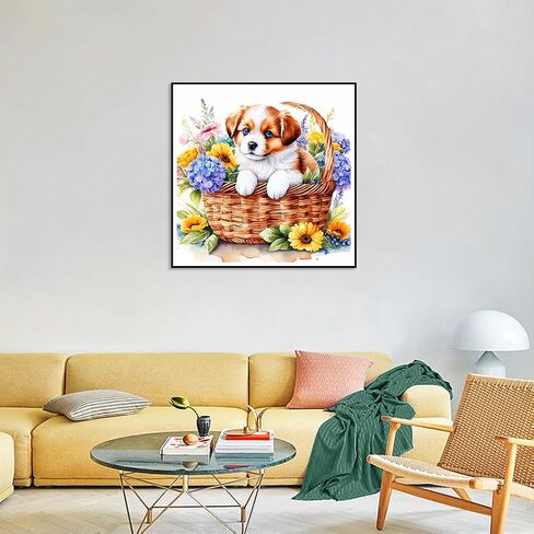 Acudotr Diamond Painting Kits for Adults, 5D DIY Diamond Art Kits for Beginners, Full Drill Diamond Painting Kits for Home Wall Decor, Dog, 12x12 Inch in Saudi Arabia