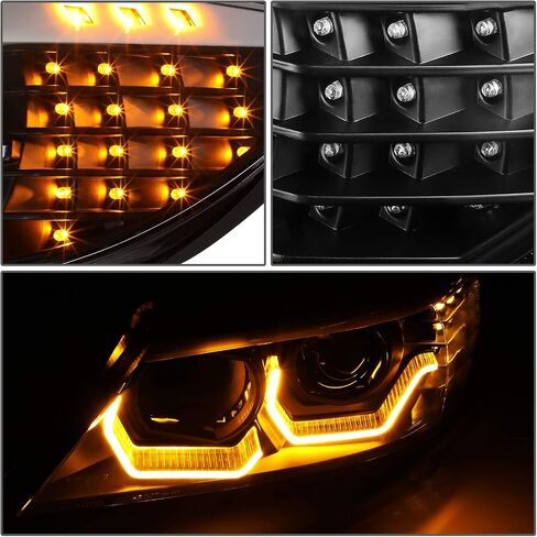 DNA MOTORING HL-3D-E9005-BK-MQ ثنائي 3D هالو كهرماني LED مصباح أمامي لجهاز عرض إشارة عالية منخفضة الشعاع متوافق مع 05-08 323i/325i/325xi/328i/328xi/330i/330xi/335i/335xi سيارة سيدان ذات 4 أبواب in Saudi Arabia