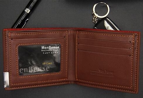 Classic Vintage Bi-Fold Leather Men's Wallet (Light Coffee) in Saudi Arabia
