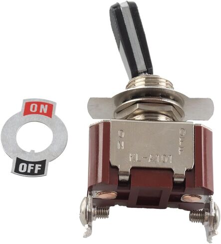 Paialu 2 قطعة مفتاح تبديل الروك شديد التحمل، 16A 250V SPDT 2 موضع 2 دبوس تشغيل/إيقاف تبديل مع مقبض أسود مقاوم للاهتراء من البولي كربونات - سطح بلاستيكي معدني من الفولاذ المقاوم للصدأ in Kuwait