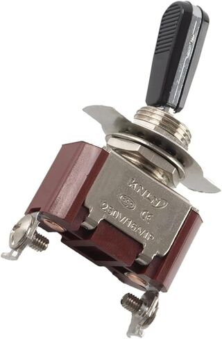 Paialu 2 قطعة مفتاح تبديل الروك شديد التحمل، 16A 250V SPDT 2 موضع 2 دبوس تشغيل/إيقاف تبديل مع مقبض أسود مقاوم للاهتراء من البولي كربونات - سطح بلاستيكي معدني من الفولاذ المقاوم للصدأ in Kuwait