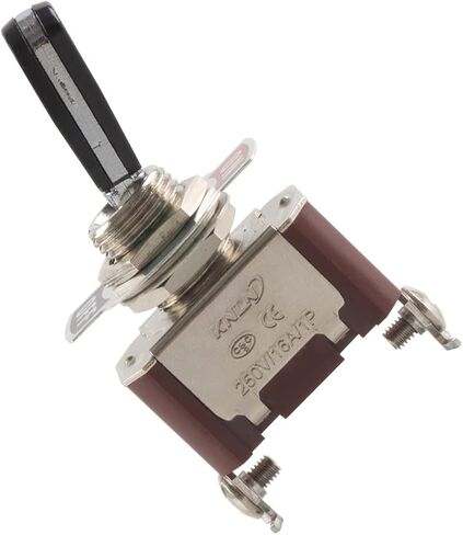 Paialu 2 قطعة مفتاح تبديل الروك شديد التحمل، 16A 250V SPDT 2 موضع 2 دبوس تشغيل/إيقاف تبديل مع مقبض أسود مقاوم للاهتراء من البولي كربونات - سطح بلاستيكي معدني من الفولاذ المقاوم للصدأ in Kuwait