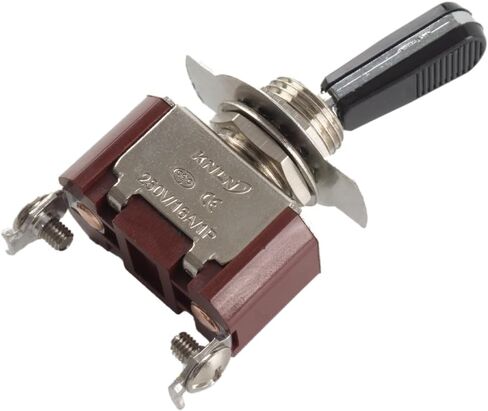 Paialu 2 قطعة مفتاح تبديل الروك شديد التحمل، 16A 250V SPDT 2 موضع 2 دبوس تشغيل/إيقاف تبديل مع مقبض أسود مقاوم للاهتراء من البولي كربونات - سطح بلاستيكي معدني من الفولاذ المقاوم للصدأ in Kuwait