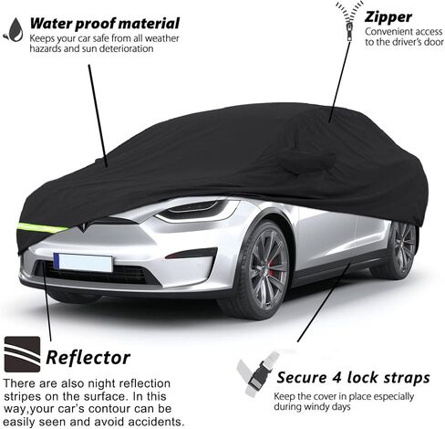Yixin YIXIN Waterproof Car Covers for Tesla Model X 2020 2021 2022 Car Covers 190T Covers Customer Fit 100% Waterproof Windproof in Saudi Arabia