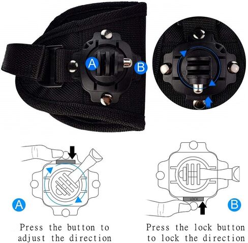 حزام المعصم جبل 360 درجة اليد يتصاعد 【2 حزمة مجموعة 】 حزام الشريط مع المسمار ل GoPro بطل 8 7 6 5 4 جلسة سوداء ، DJI OSMO العمل ، شياويى ، AKASO ملحقات الكاميرا 2 حزمة in Kuwait