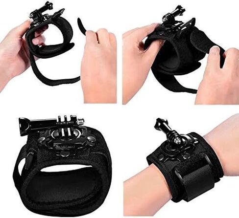 حزام المعصم جبل 360 درجة اليد يتصاعد 【2 حزمة مجموعة 】 حزام الشريط مع المسمار ل GoPro بطل 8 7 6 5 4 جلسة سوداء ، DJI OSMO العمل ، شياويى ، AKASO ملحقات الكاميرا 2 حزمة in Kuwait