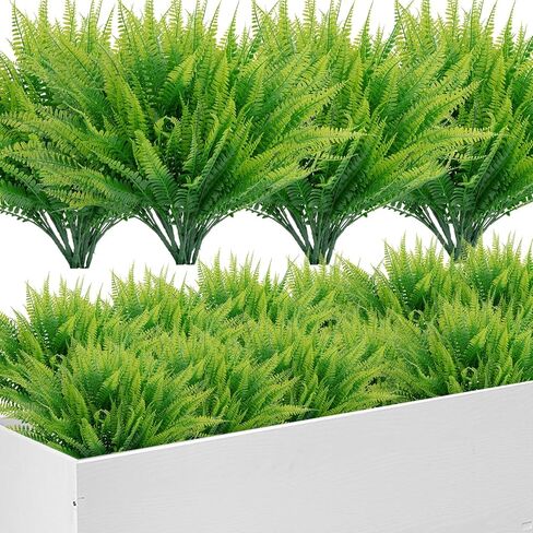 40 حزمة من سيقان السرخس الاصطناعية - سرخس بوسطن، مقاومة للأشعة فوق البنفسجية في الهواء الطلق ولا تتلاشى، مناسبة لحديقة المنزل، وصندوق النوافذ، وطاولة الشرفة الأمامية وديكورات الشرفة في الهواء الطلق in Kuwait