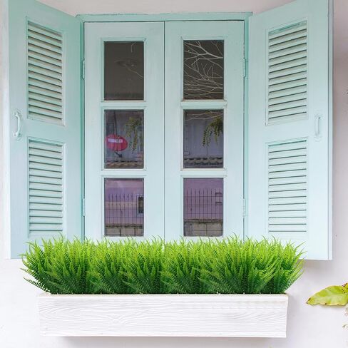 40 حزمة من سيقان السرخس الاصطناعية - سرخس بوسطن، مقاومة للأشعة فوق البنفسجية في الهواء الطلق ولا تتلاشى، مناسبة لحديقة المنزل، وصندوق النوافذ، وطاولة الشرفة الأمامية وديكورات الشرفة في الهواء الطلق in Kuwait