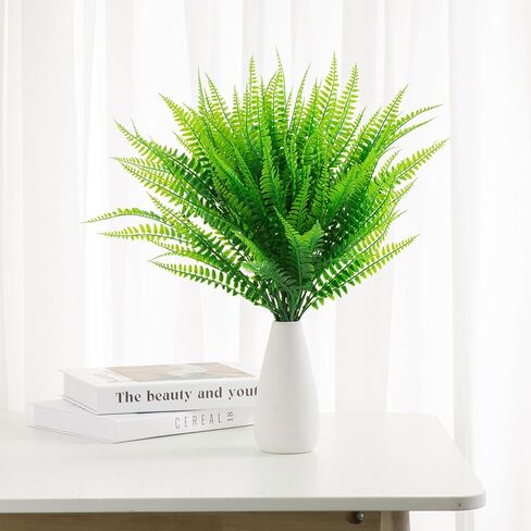 40 حزمة من سيقان السرخس الاصطناعية - سرخس بوسطن، مقاومة للأشعة فوق البنفسجية في الهواء الطلق ولا تتلاشى، مناسبة لحديقة المنزل، وصندوق النوافذ، وطاولة الشرفة الأمامية وديكورات الشرفة في الهواء الطلق in Kuwait