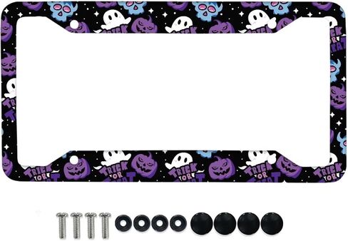 Horeset Abstract Colorful Tie Dye Print License Plate Frame,4 Holes Metal Licenses Plate Cover with Screw, Novelty Car Tag Frame in Saudi Arabia