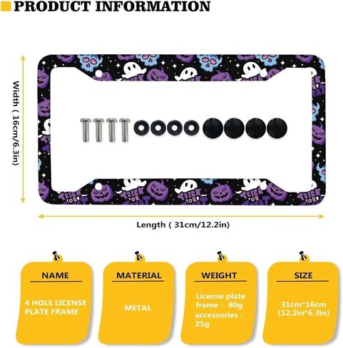 Horeset Abstract Colorful Tie Dye Print License Plate Frame,4 Holes Metal Licenses Plate Cover with Screw, Novelty Car Tag Frame in Saudi Arabia