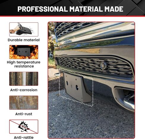 RED WOLF Front License Plate Bracket Fit for 2019-2022 Dodge Ram 1500 Replace #68274215AE CH1068151 Pickup License Plate Holder Frame Car Accessories w/Screws in Saudi Arabia