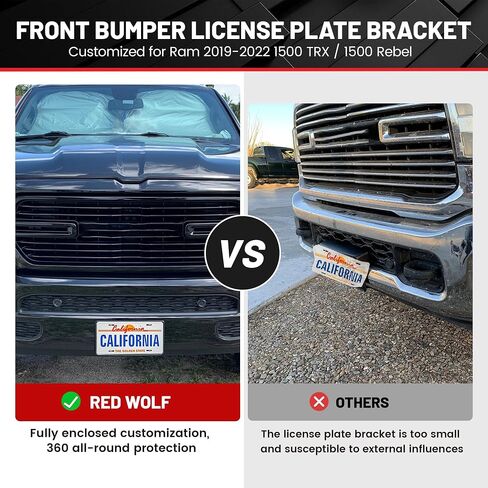 RED WOLF Front License Plate Bracket Fit for 2019-2022 Dodge Ram 1500 Replace #68274215AE CH1068151 Pickup License Plate Holder Frame Car Accessories w/Screws in Saudi Arabia