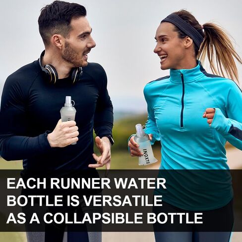 INOXTO Soft Flask,Collapsible Soft Water Bottles for Hydration Vests and Running Packs, Soft Flask Running Bottles for Hiking Cycling(250/500 ml) (2 PCS SMALL) in Kuwait