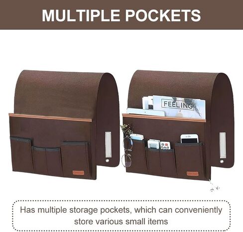 منظم مسند ذراع الأريكة، حامل جهاز التحكم عن بعد للأريكة القابلة للاستلقاء، حقيبة تخزين بجيب جانبي للأريكة وكرسي بذراعين مع 5 جيوب للمجلات والكمبيوتر اللوحي والهاتف والنظارات in Kuwait