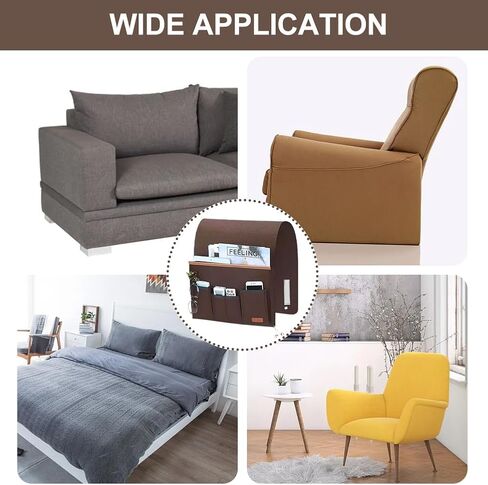 منظم مسند ذراع الأريكة، حامل جهاز التحكم عن بعد للأريكة القابلة للاستلقاء، حقيبة تخزين بجيب جانبي للأريكة وكرسي بذراعين مع 5 جيوب للمجلات والكمبيوتر اللوحي والهاتف والنظارات in Kuwait