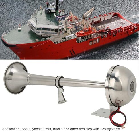 328db Super Loud Single Trumpet Truck Air Horn, 328DB 12V 30W VXH1112MAR C Stainless Steel Universal Air Horn Boat Horns for Boats RVs Yachts in Saudi Arabia