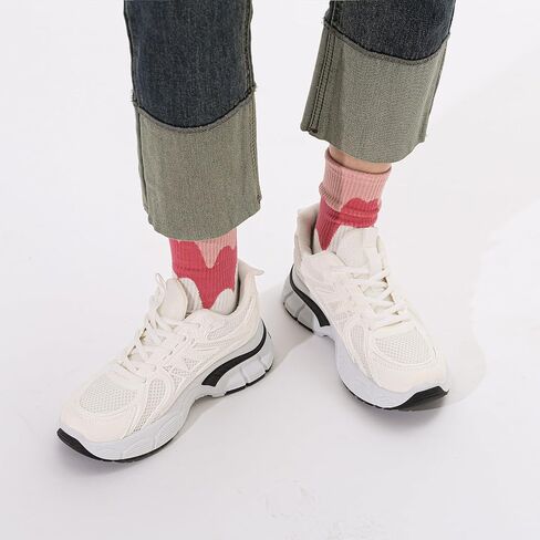 Bernal Sneakers for Women Fashion Platform Wedge Lace-UP Casual Dad Shoes Mesh Breathable Non Slip Walking Shopping Sneakers in Saudi Arabia