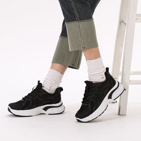 Bernal Sneakers for Women Fashion Platform Wedge Lace-UP Casual Dad Shoes Mesh Breathable Non Slip Walking Shopping Sneakers in Kuwait