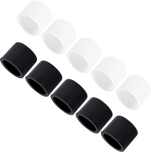 uxcell Silicone RCA Female Connector Duct Cap Set, 8mm Anti Dust Proof Plug Protector Cover 10 Pcs for Speakers Amplifiers CD Players Black Clear in Saudi Arabia