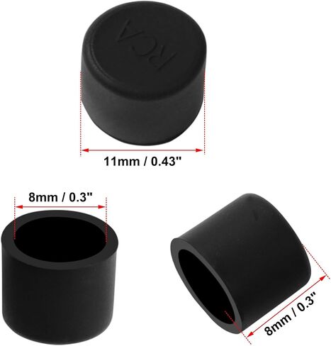 uxcell Silicone RCA Female Connector Duct Cap Set, 8mm Anti Dust Proof Plug Protector Cover 10 Pcs for Speakers Amplifiers CD Players Black Clear in Saudi Arabia