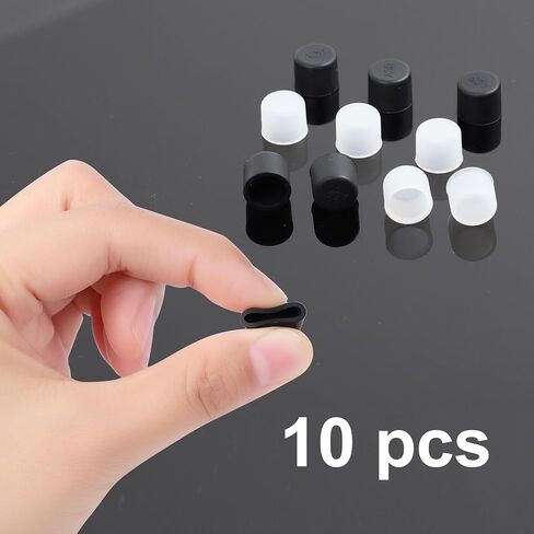uxcell Silicone RCA Female Connector Duct Cap Set, 8mm Anti Dust Proof Plug Protector Cover 10 Pcs for Speakers Amplifiers CD Players Black Clear in Saudi Arabia