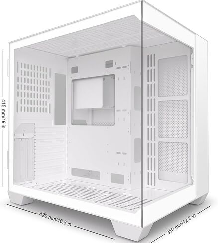 ATX PC CASE,Mid Tower Computer Case with Full View Dual Tempered Glass, Gaming PC Case（Fans are not Included） (590-white) in Saudi Arabia