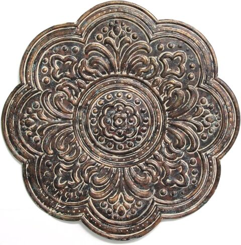 Stratton Home Décor S11563 Small Medallion Wall Décor, 13x13, White in Saudi Arabia