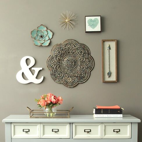 Stratton Home Décor S11563 Small Medallion Wall Décor, 13x13, White in Saudi Arabia