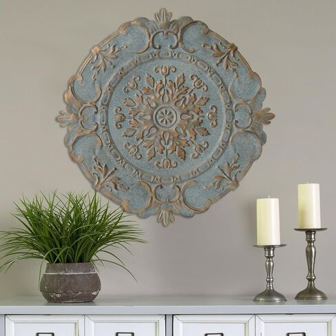 Stratton Home Décor S11563 Small Medallion Wall Décor, 13x13, White in Saudi Arabia