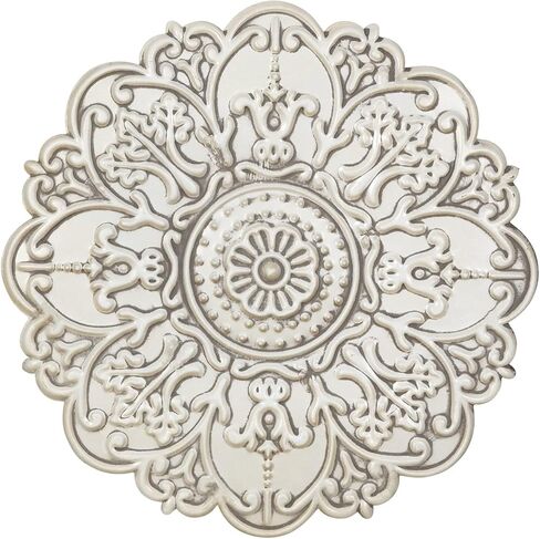 ستراتون ديكور منزلي S11563 ديكور حائط ميدالية صغيرة، 13 × 13، أبيض in Kuwait