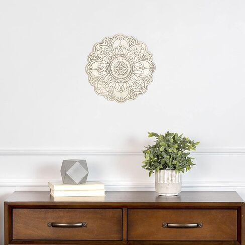 ستراتون ديكور منزلي S11563 ديكور حائط ميدالية صغيرة، 13 × 13، أبيض in Kuwait