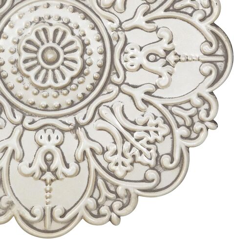 ستراتون ديكور منزلي S11563 ديكور حائط ميدالية صغيرة، 13 × 13، أبيض in Kuwait