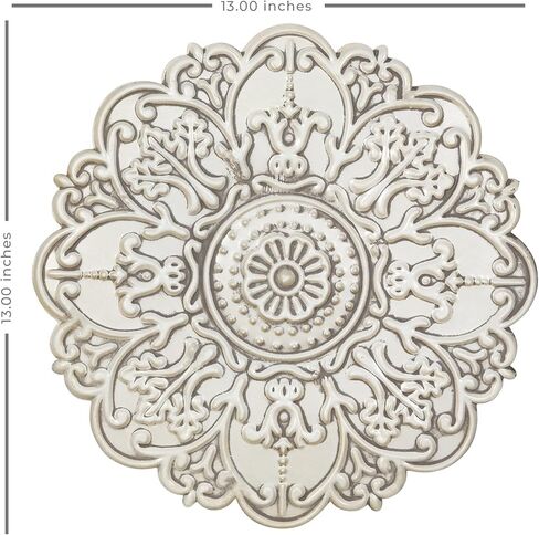 ستراتون ديكور منزلي S11563 ديكور حائط ميدالية صغيرة، 13 × 13، أبيض in Kuwait