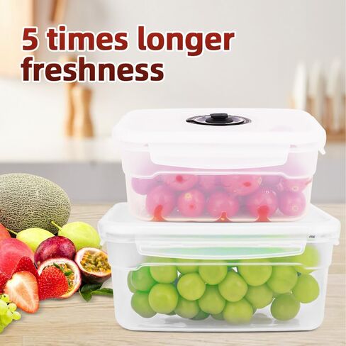 Vacuum Sealer Machine Starter Set with Auto electric Battery Sealer, Vacuum Glass Food Containers For Food Storage, Seal a Meal Vacuum Sealer Machine Wine Vacuum Stopper Sous Vide Bags in Saudi Arabia