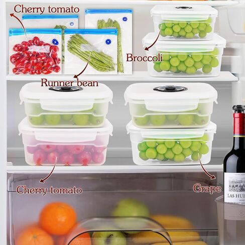 Vacuum Sealer Machine Starter Set with Auto electric Battery Sealer, Vacuum Glass Food Containers For Food Storage, Seal a Meal Vacuum Sealer Machine Wine Vacuum Stopper Sous Vide Bags in Saudi Arabia