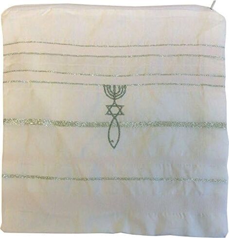 Holy Land Market Mens Messianic Shawl/Tallit - The Messiah Tallit (All White, 72x36 Inches) in Saudi Arabia