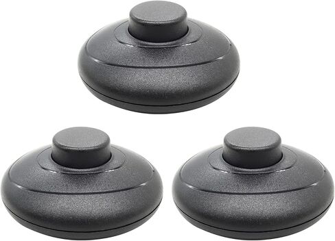 3 Pcs Round Button Inline Lamp Light Foot Pedal Push Switch On Off Control(Black) in Saudi Arabia