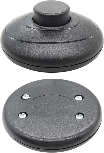 3 Pcs Round Button Inline Lamp Light Foot Pedal Push Switch On Off Control(Black) in Saudi Arabia