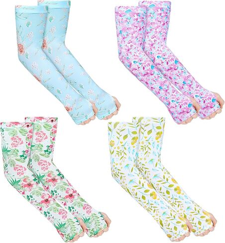 4 Pairs Gardening Sleeves Anti-Slip Arm Protection with Thumb Hole Sun Sleeve Cooling Arm Sleeves for Women Men Outdoor in Saudi Arabia